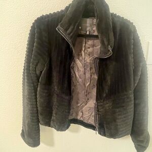 Anthropologie Black and Purple Floral Lined Jacket